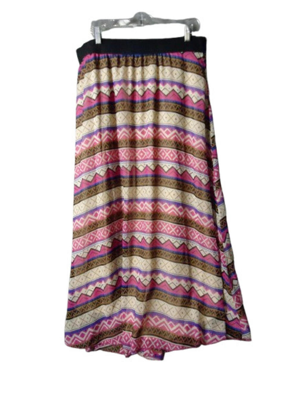 Lularoe Lucy Lined Skirt Multicolored Geometric Striping Size 2Xl Elastic Waist
